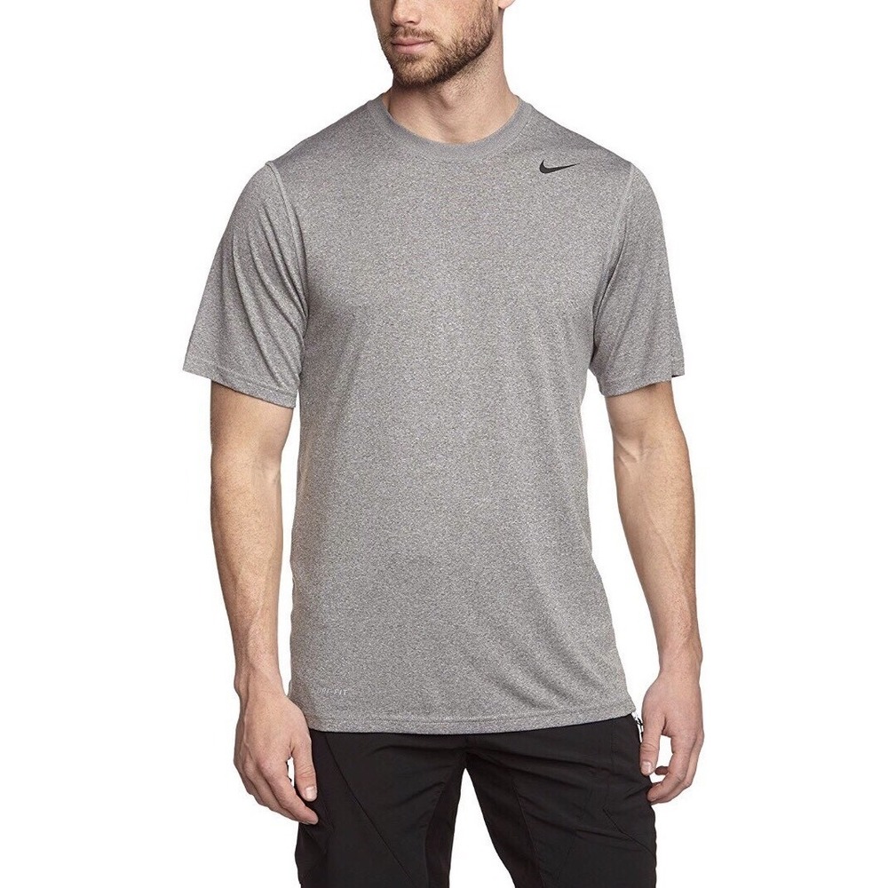 Nike Men's Shirt Medium Gray Legend Dri-Fit Short Sleeve Crew Neck Athletic 2786